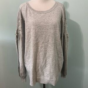 NWT INC International Concepts grey pearl sweater